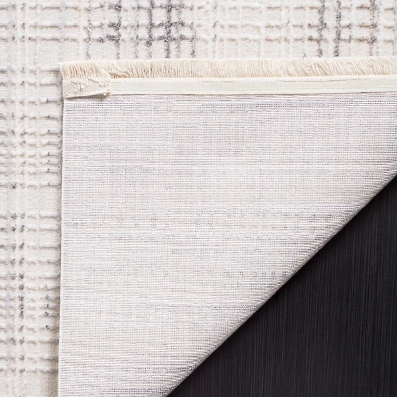 Gray and Ivory Whisper Striated Runner, 2x8