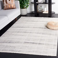 Gray and Ivory Whisper Striated Area Rug, 5x7