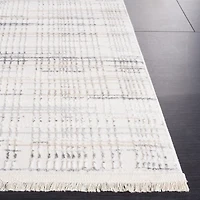 Gray and Ivory Whisper Striated Area Rug, 5x7