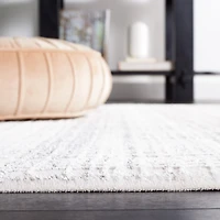 Gray and Ivory Whisper Striated Area Rug, 5x7