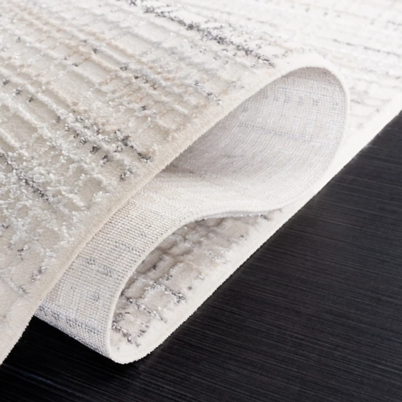 Gray and Ivory Whisper Striated Area Rug, 5x7