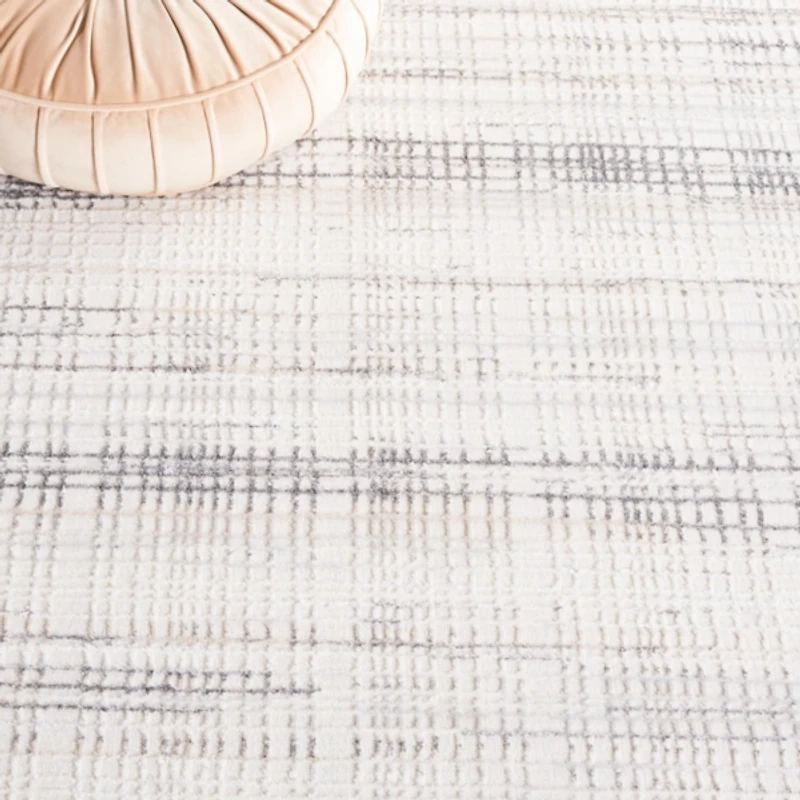 Gray and Ivory Whisper Striated Area Rug, 5x7