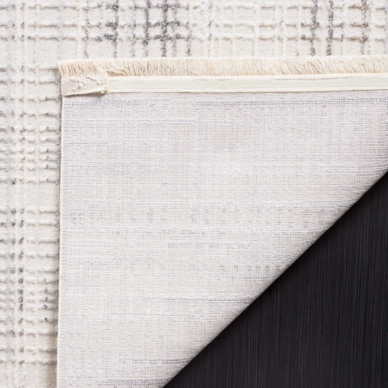 Gray and Ivory Whisper Striated Area Rug, 5x7