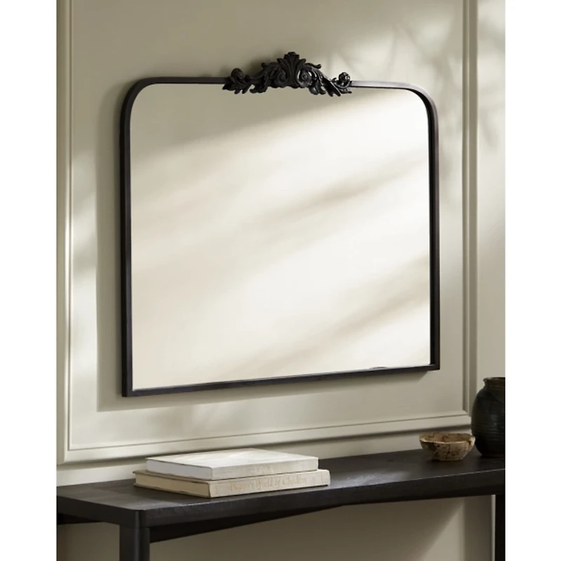 Aarlen Antique Black Mantel Mirror
