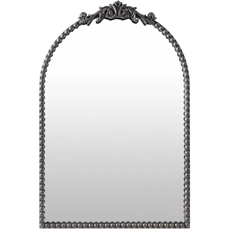 Aarlen Antique Black Beaded Arched Mirror