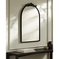 Aarlen Antique Black Beaded Arched Mirror, 36 in.