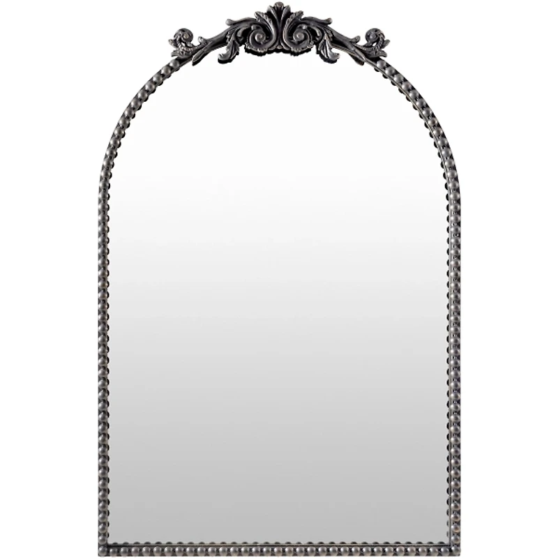 Aarlen Antique Black Beaded Arched Mirror, 36 in.
