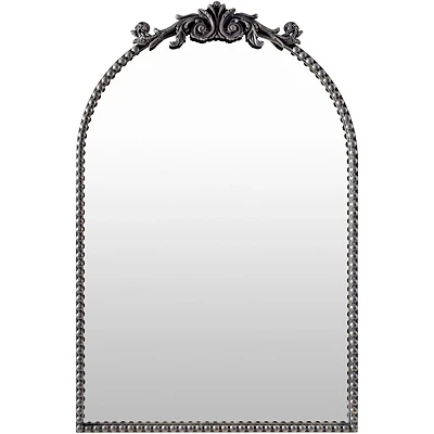Aarlen Antique Black Beaded Arched Mirror, 36 in.
