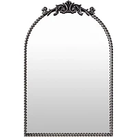 Aarlen Antique Black Beaded Arched Mirror, 36 in.