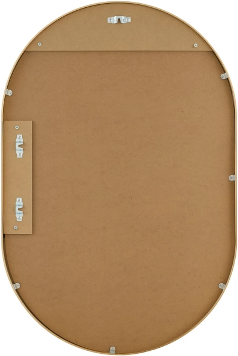 Aranya Brushed Gold Oval Wall Mirror