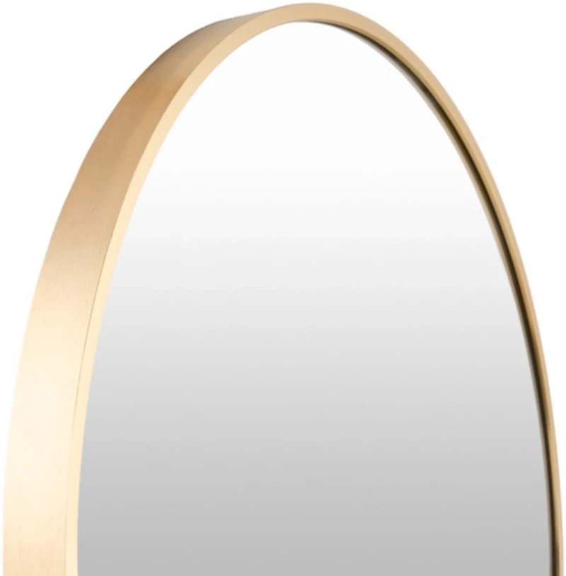 Aranya Brushed Gold Oval Wall Mirror