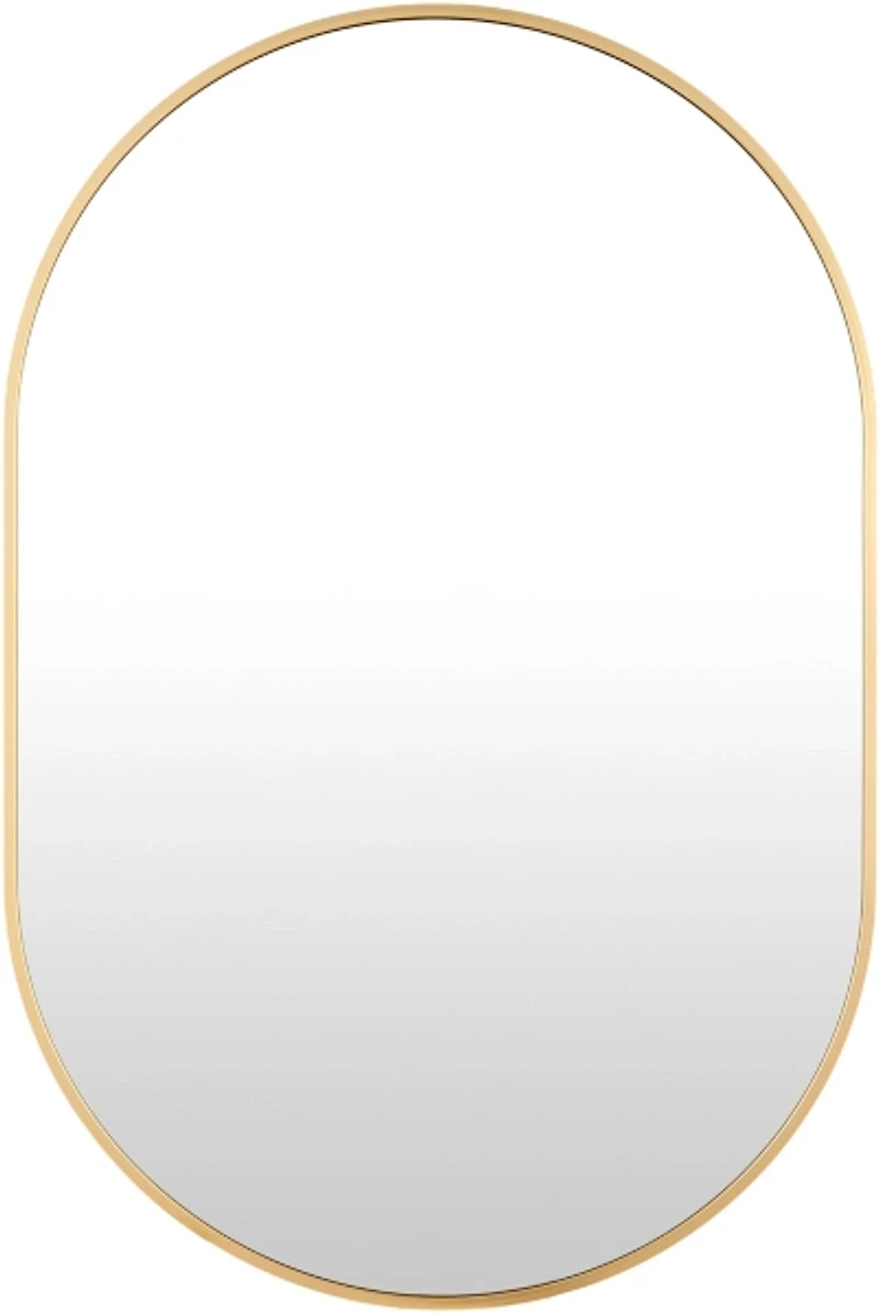 Aranya Brushed Gold Oval Wall Mirror