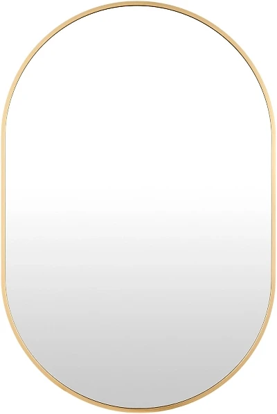 Aranya Brushed Gold Oval Wall Mirror