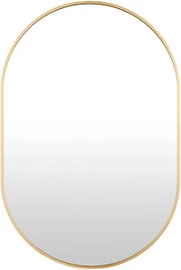 Aranya Brushed Gold Oval Wall Mirror