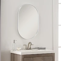 Aranya Metallic Silver Oval Wall Mirror