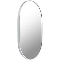 Aranya Metallic Silver Oval Wall Mirror