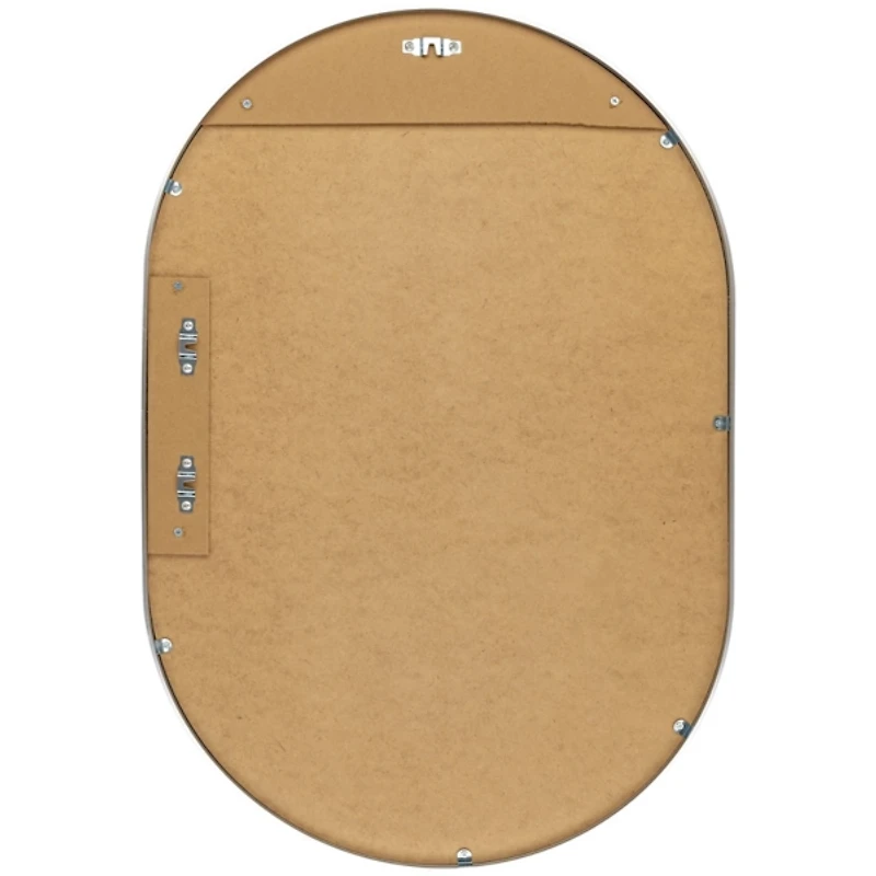 Aranya Metallic Silver Oval Wall Mirror