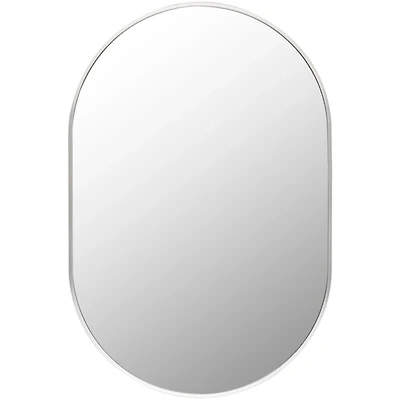 Aranya Metallic Silver Oval Wall Mirror