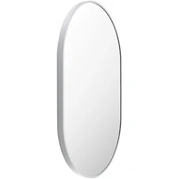 Aranya Matte White Oval Wall Mirror