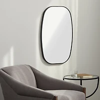Aranya Matte Black Wide Oval Wall Mirror