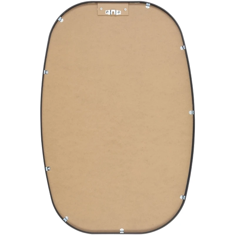 Aranya Matte Black Wide Oval Wall Mirror