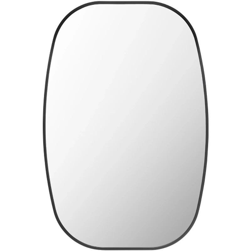 Aranya Matte Black Wide Oval Wall Mirror