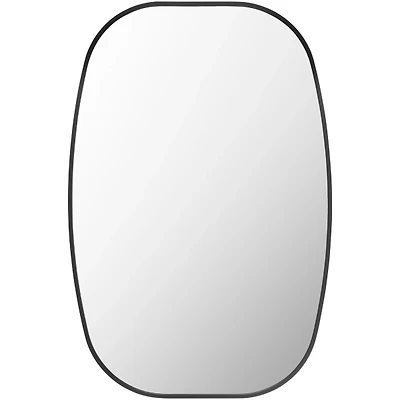 Aranya Matte Black Wide Oval Wall Mirror