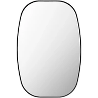 Aranya Matte Black Wide Oval Wall Mirror