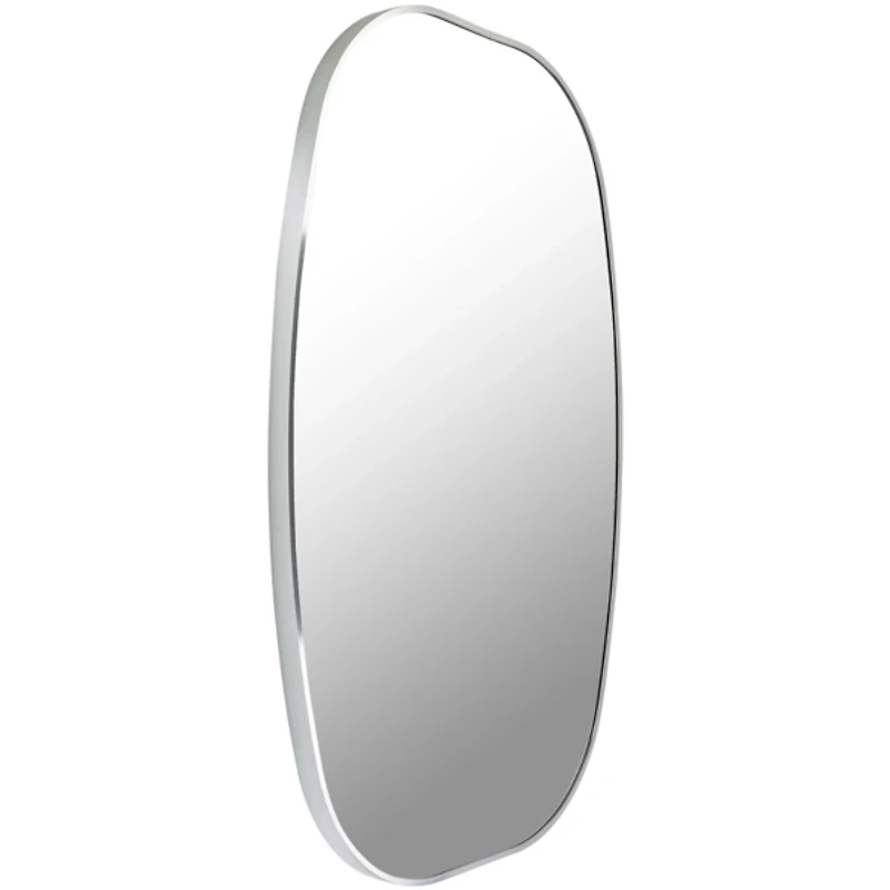 Aranya Silver Wide Oval Wall Mirror