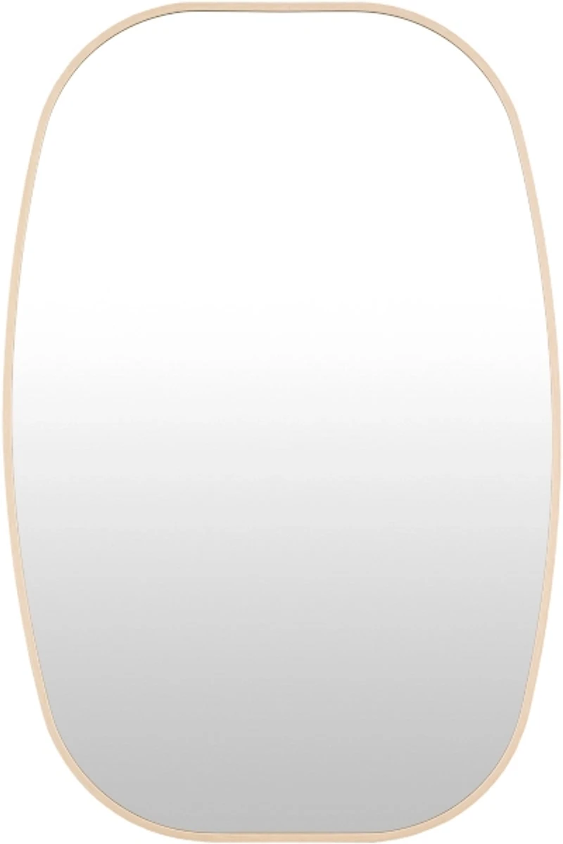 Aranya Natural Tan Wide Oval Wall Mirror