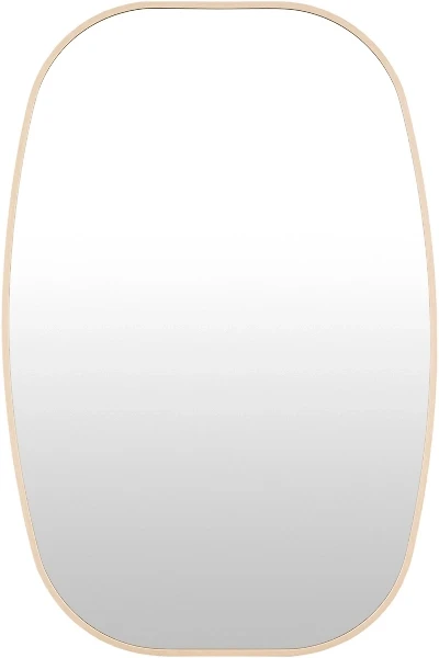 Aranya Natural Tan Wide Oval Wall Mirror