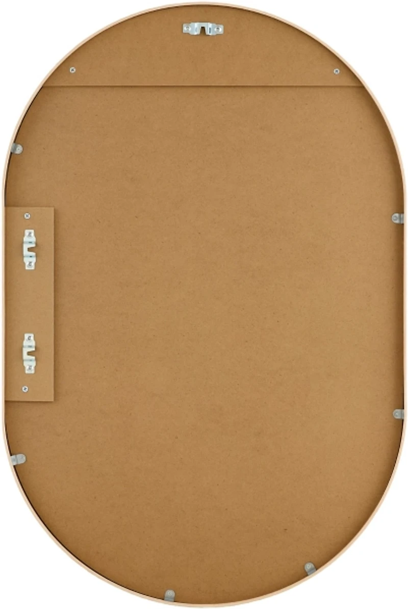 Aranya Natural Tan Oval Wall Mirror
