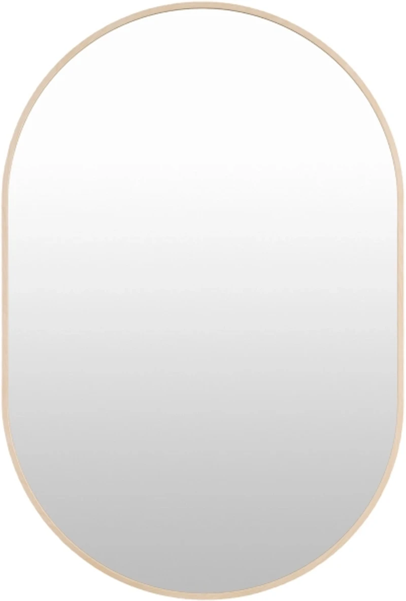 Aranya Natural Tan Oval Wall Mirror