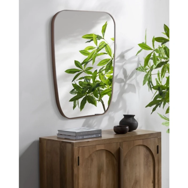 Aryana Brown Tapered Rectangle Wall Mirror