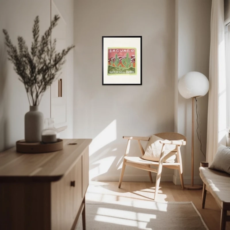 Pink Saguaro Framed Art Print
