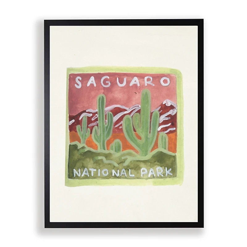 Pink Saguaro Framed Art Print