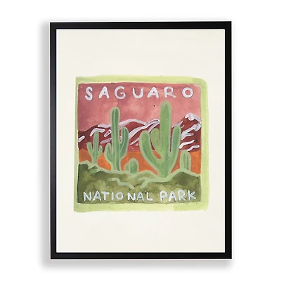 Pink Saguaro Framed Art Print