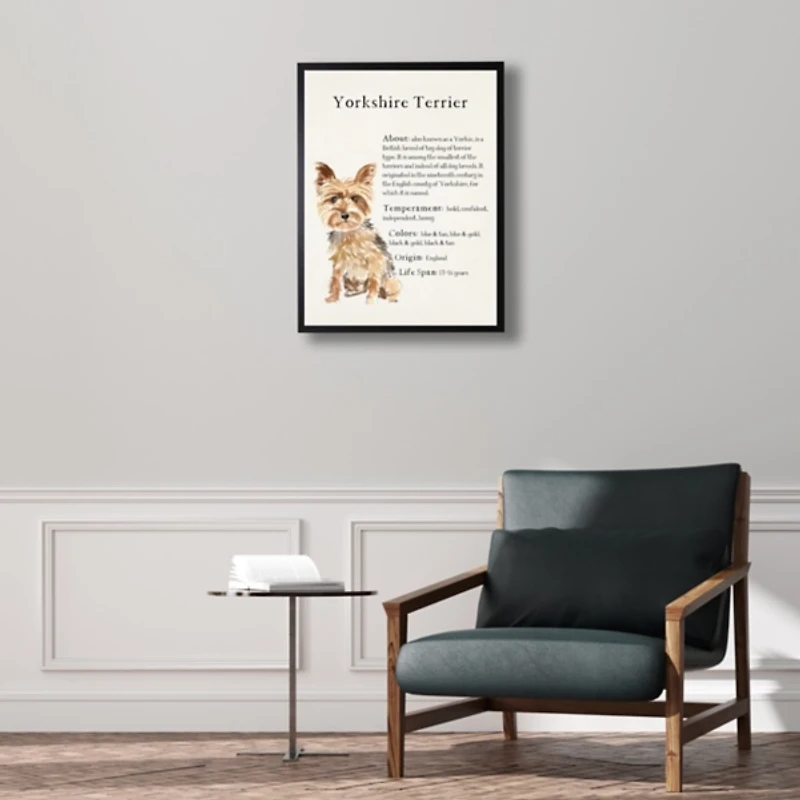 Yorkshire Terrier Facts Framed Wall Plaque