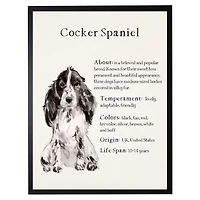 Cocker Spaniel Facts Framed Wall Plaque