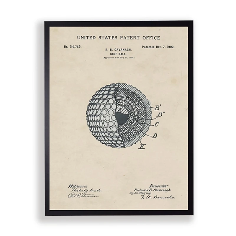 Golf Ball Patent Framed Art Print
