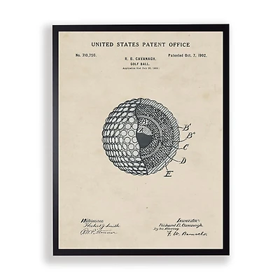 Golf Ball Patent Framed Art Print