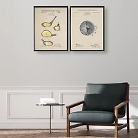 Gold Golf Club Patent Framed Art Print