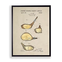 Gold Golf Club Patent Framed Art Print