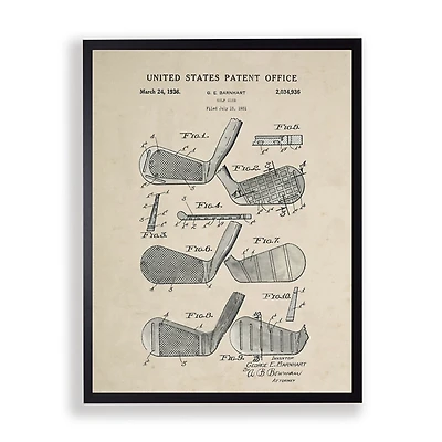 Golf Club Patent Framed Art Print