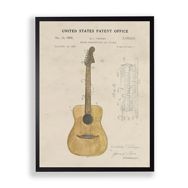 Fender Guitar Framed Art Print