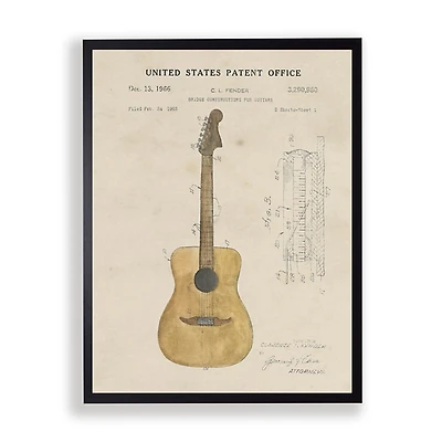 Fender Guitar Framed Art Print
