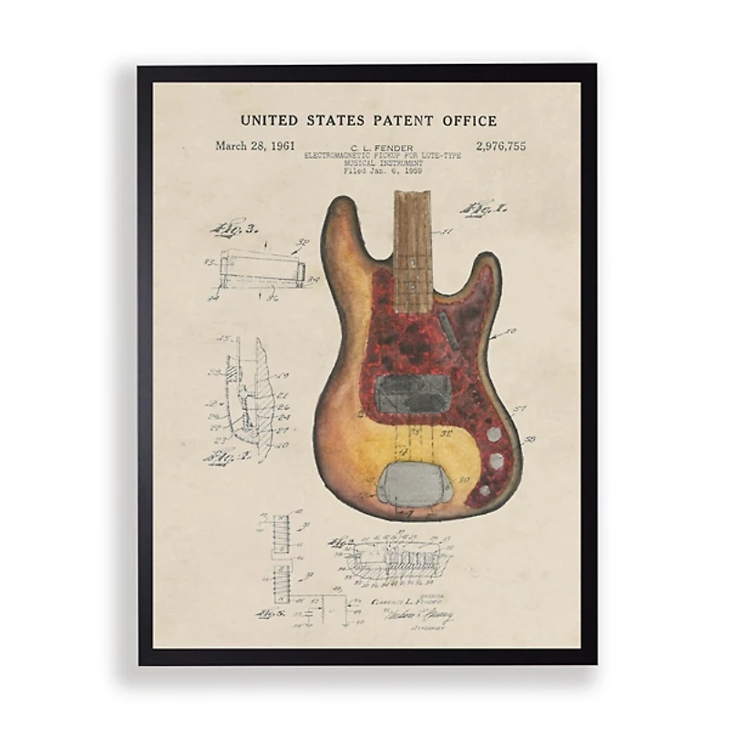 Fender Electric Guitar Framed Art Print