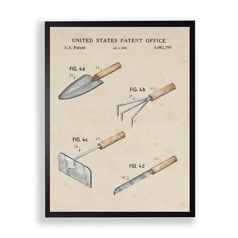 Garden Tools Patent Framed Art Print