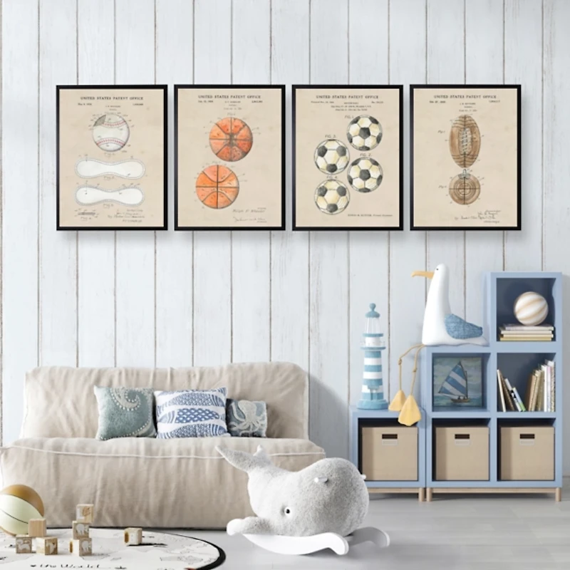 Sports Ball Patents Framed Art Prints