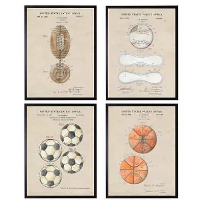 Sports Ball Patents Framed Art Prints